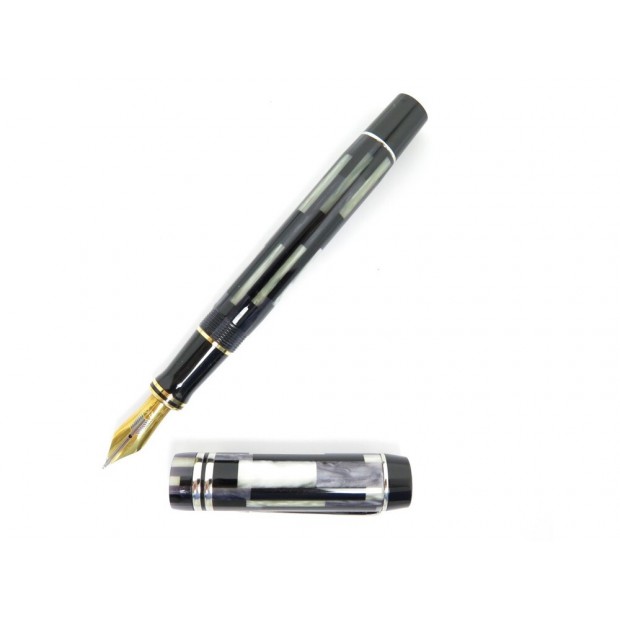 STYLO PLUME A CARTOUCHE PARKER DUOFOLD INTERNATIONAL MOSAIQUE NOIR FOUNTAIN PEN