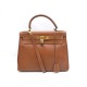 VINTAGE SAC A MAIN HERMES KELLY 28 EN CUIR EPSOM GOLD 1993 BANDOULIERE HAND BAG