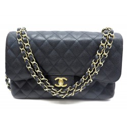 SAC A MAIN CHANEL GRAND CLASSIQUE JUMBO TIMELESS CUIR CAVIAR NOIR HAND BAG 9700€