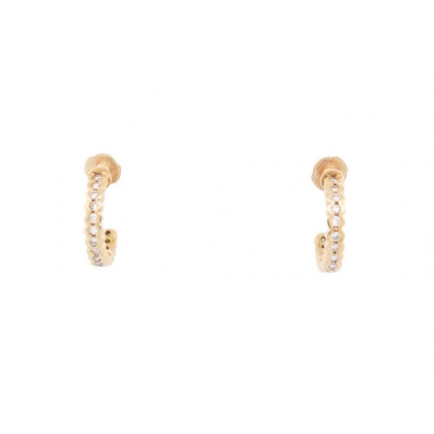 BOUCLES D'OREILLES CREOLES EN OR JAUNE 7.4GR 30 DIAMANTS 0.34CT LOOPS EARRINGS