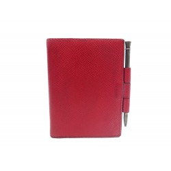 PORTE AGENDA HERMES EN CUIR EPSOM ROUGE STYLO CRITERIUM ARGENT DIARY HOLDER 435€