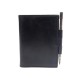 VINTAGE PORTE AGENDA HERMES EN CUIR BOX NOIR STYLO ARGENT DIARY HOLDER PEN 435€