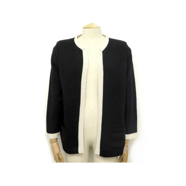 VESTE CHANEL CARDIGAN P40668 T38 M EN CACHEMIRE NOIR GILET CASHMERE TOP 3600€