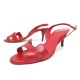 CHAUSSURES HERMES SANDALES NIGHT 70 38.5 EN CUIR ROUGE LEATHER RED SHOES 670€