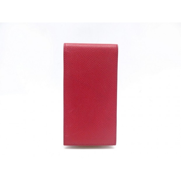 PORTE BLOC NOTE HERMES EN CUIR EPSOM ROUGE + 4 RECHARGES COUVERTURE RED HOLDER