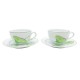 NEUF SERVICE A THE CAFE HERMES SUR LE NIL 2 TASSES SOUCOUPES EN PORCELAINE CUPS