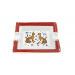 VINTAGE MINI CENDRIER HERMES PORCELAINE JUNGLE LOVE BLANC ROUGE ASHTRAY 175€