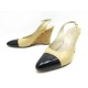 CHAUSSURES CHANEL SLINGBACK TALONS COMPENSES 36.5 ESCARPINS EN CUIR SHOES 960€