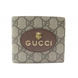 NEUF PORTE CARTES GUCCI NEO VINTAGE 473954 TOILE SUPREME GG CANVAS WALLET 375€