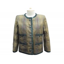 VESTE CHANEL EDIMBURG 40 M TARTAN EFFET USE PYTHON BOUTONS GRIPOIX JACKET 6300€