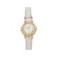 MONTRE HERMES RUBAN 26 MM QUARTZ EN ACIER DORE & CUIR BLANC + BOITE GOLDEN WATCH