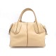 SAC A MAIN TOD'S D-BAG EN CUIR LISSE BEIGE MAIN LEATHER HAND BAG PURSE 1360€