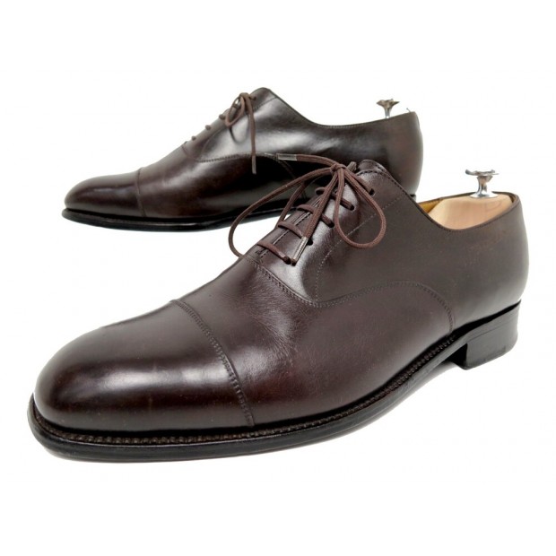 CHAUSSURES JM WESTON 300 RICHELIEU 7.5E 41.5 LARGE CUIR MARRON BROWN SHOES 790€