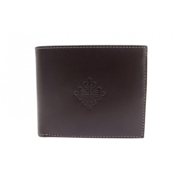 NEUF PORTEFEUILLE PATEK PHILIPPE PORTE CARTES MONNAIE CUIR MARRON BROWN WALLET