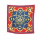 VINTAGE FOULARD HERMES CROWN 1ERE EDITION DE 1969 EN SOIE ROUGE CARRE SCARF 460€