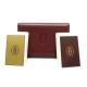 NEUF 2 JEUX DE CARTES + ETUI MUST DE CARTIER EN CUIR BORDEAUX GAME CARD HOLDER