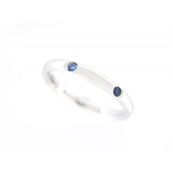 NEUF BAGUE POMELLATO ALLIANCE LUCCIOLE 6 SAPHIRS BLEUS T54 OR BLANC RING 1000€