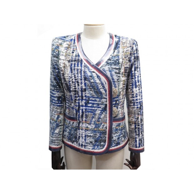 VESTE CHANEL P53826V40253 COLLECTION L 40 AIRLINE EN TWEED BLUE JACKET 9000€