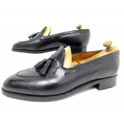 CHAUSSURES JM WESTON 173 MOCASSIN A PAMPILLES 8 42 LARGE EN CUIR NOIR SHOES 960€