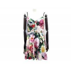 NEUF ROBE DOLCE & GABBANA F6D3CT HS5CY 46 IT 42 FR L EN COTON MULTICOLORE 1095€