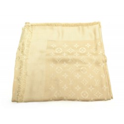 ECHARPE LOUIS VUITTON M72412 CHALE MONOGRAM EN SOIE ET LAINE BEIGE SHAWL 435€