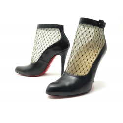 CHAUSSURES CHRISTIAN LOUBOUTIN RESILLISSIMA 100 KID RESILLE CUIR NOIR BOOTS 795€