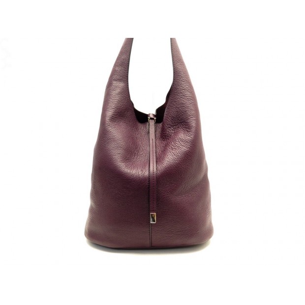 SAC A MAIN SALVATORE FERRAGAMO SEAU EN CUIR AUBERGINE + POCHETTE HAND BAG 1850€