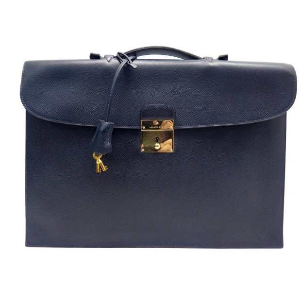 SAC A MAIN SACOCHE HERMES QUIRUS EN CUIR COURCHEVEL 1 SOUFFLET BRIEFCASE 5200€