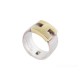 BAGUE HERMES HERAKLES T 47 BICOLORE EN OR JAUNE & ARGENT 925 TWO TONE GOLD RING