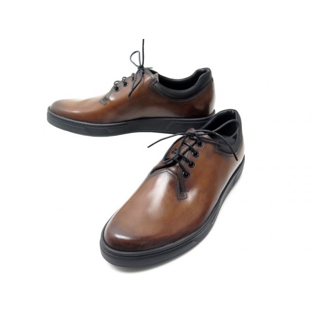 NEUF CHAUSSURES BERLUTI NEW TIBETA 4557 BASKETS 6 40 EN CUIR MARRON SHOES 1145€