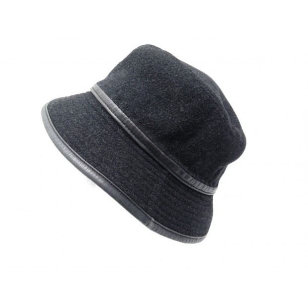 CHAPEAU MOTSCH POUR HERMES BOB TAILLE 57 EN LAINE ET CACHEMIRE NOIR HAT 430€