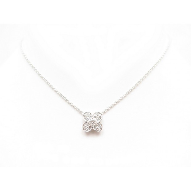 NEUF COLLIER PENDENTIF VAN CLEEF ARPELS COSMOS EN OR BLANC 18K & DIAMANTS 26400€