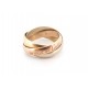 BAGUE CARTIER TRINITY 3 ORS CLASSIQUE B4052761 48 OR JAUNE ROSE & GRIS 18K 1440€