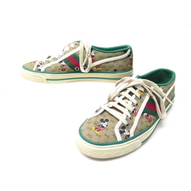 BASKETS GUCCI X DISNEY 606111 TENNIS 1977 GG MICKEY 6 40 IT 41 FR MONOGRAM 570€