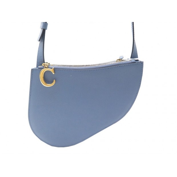 NEUF SAC A MAIN POCHETTE CHRISTIAN DIOR S5642CWVG EN CUIR BLEU HAND BAG 1500€