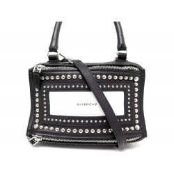 NEUF SAC A MAIN GIVENCHY PANDORA BOX CUIR GRAINE NOIR CLOUTE STUDDED BAG 1690€