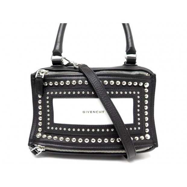 NEUF SAC A MAIN GIVENCHY PANDORA BOX CUIR GRAINE NOIR CLOUTE STUDDED BAG 1690€