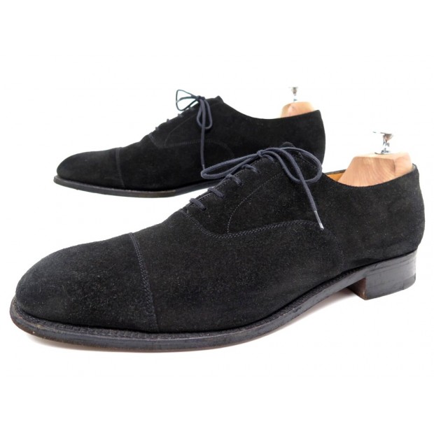 CHAUSSURES JM WESTON 300 RICHELIEU 9.5D 43.5 BOUT DROIT EN DAIM NOIR SHOES 790€