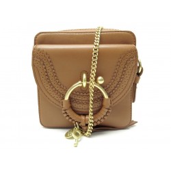 NEUF SAC A MAIN SEE BY CHLOE PETIT CAMERA JOAN CUIR CAMEL LEATHER HAND BAG 355€