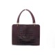 VINTAGE SAC A MAIN LANCEL EN CUIR CROCODILE BORDEAUX 28 CM LEATHER HAND BAG