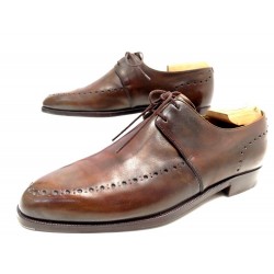 CHAUSSURES BERLUTI ELEGANT 009 DERBY 2 OEILLETS 7.5 41.5 CUIR PATINE SHOES 1730€