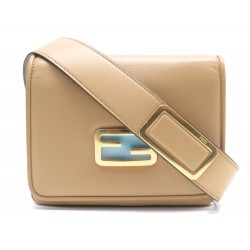 NEUF SAC A MAIN FENDI ID EN CUIR CAMEL BANDOULIERE BROWN LEATHER HANDBAG 1930€