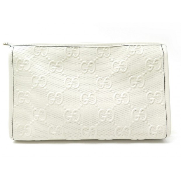 NEUF POCHETTE GUCCI TROUSSE DE TOILETTE GG EMBOSSED COSMETIC 625568 POUCH 1400€