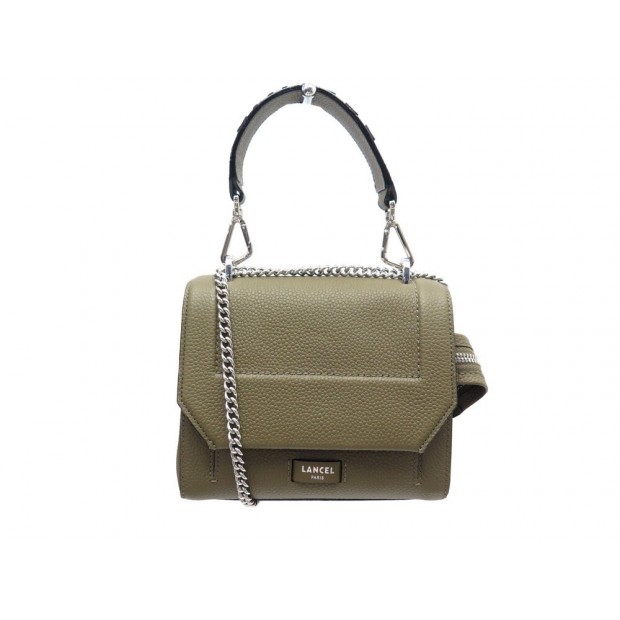 NEUF SAC A MAIN LANCEL NINON MINI A09221 EN CUIR KAKI NEW LEATHER HAND BAG 495€