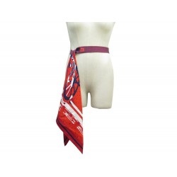 NEUF CEINTURE HERMES FOULARD CRAVATE SURPRISE PETIT H EN SOIE ROUGE + BOITE 410€