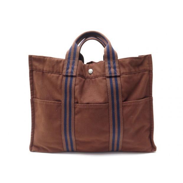 SAC A MAIN HERMES TOTO GM CABAS EN TOILE MARRON BROWN CANVAS HAND TOTE BAG 1100€