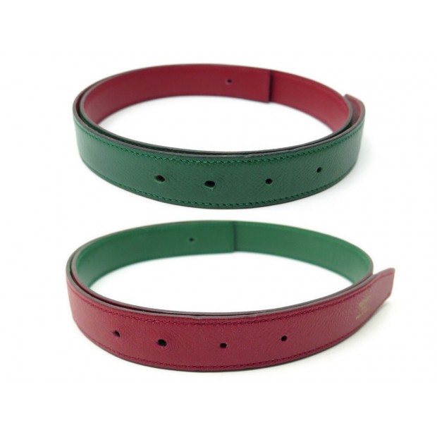 LIEN DE CEINTURE HERMES EN CUIR EPSOM REVERSIBLE 24MM T75 VERT BELT LEATHER 330€