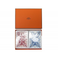 NEUF LOT DE 2 JEUX DE CARTES HERMES BRIDGE CASSANDRE + BOITE 2 SETS OF CARD 115€