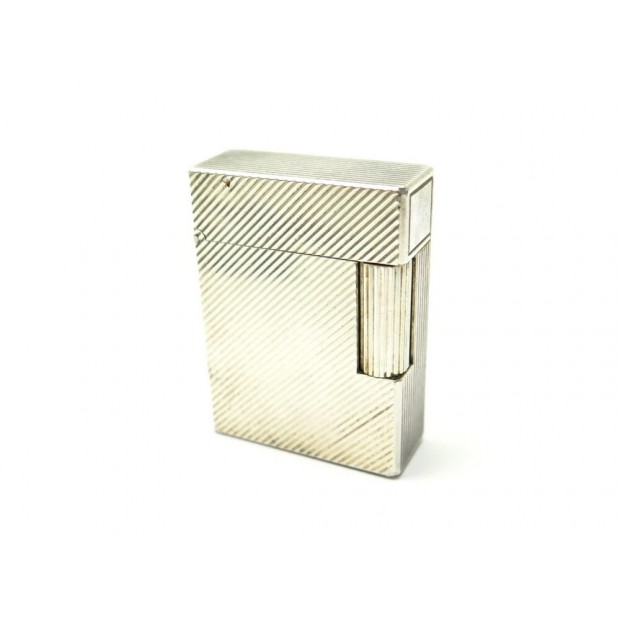 VINTAGE BRIQUET ST DUPONT LIGNE 2 PM EN METAL ARGENTE STRIE + BOITE LIGHTER 750€