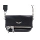 NEUF SAC A MAIN POCHETTE ZADIG ET VOLTAIRE ROCK NANO EN CUIR NOIR HAND BAG 225€